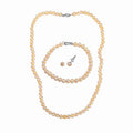 Freshwater Pearl 5mm Stud Earrings, Bracelet (7.50In) and Necklace 18 Inches in Sterling Silver - Sticky add to cart bar