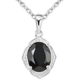 Thai Black Spinel Solitaire Pendant Necklace 20 Inches in Sterling Silver 3.25 ctw - Sticky add to cart bar
