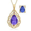 Color Change Fluorite and Orissa Rhodolite Garnet Pendant Necklace 18 Inches in Vermeil YG Over Sterling Silver 13.10 ctw - Sticky add to cart bar