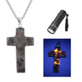 Natural Yooperlite Cross Pendant in Rhodium Over Sterling Silver with Stainless Steel Necklace (20 Inches) 21.00 ctw - Sticky add to cart bar