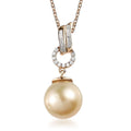 South Sea Pearl and Diamond Pendant Necklace 20 Inches in Vermeil Yellow Gold Over Sterling Silver 0.15 ctw - Sticky add to cart bar