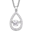 Simulated Diamond 1.05 ctw Dancing Pear Pendant Necklace in Rhodium Over Sterling Silver 20 Inches - Sticky add to cart bar