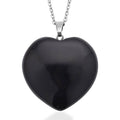 Lepidolite Heart Pendant Necklace 20 Inches in Stainless Steel 75.00 ctw - Sticky add to cart bar