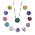 Multi Color Austrian Crystal 12 Interchangeable Pendants with Stainless Steel Necklace 20 Inches - Sticky add to cart bar