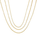 EVER TRUE Set of 3 Rolo Chain Link Necklaces 16, 20, 24 Inches in ION Plated YG Stainless Steel - Sticky add to cart bar
