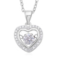 Simulated Diamond Heart Shape Dancing Pendant Necklace 20 Inches in Rhodium Over Sterling Silver and Stainless Steel 1.00 ctw - Sticky add to cart bar