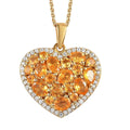 Viceroy Spessartine Garnet and Moissanite Heart Pendant Necklace 20 Inches in Vermeil Yellow Gold Over Sterling Silver 2.50 ctw - Sticky add to cart bar