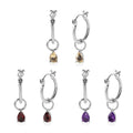 Set of 3 Brazilian Citrine, Amethyst and Mozambique Garnet Earrings in Stainless Steel 2.60 ctw - Sticky add to cart bar