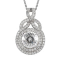 120 Facets Moissanite Pendant Necklace 20 Inches in Platinum Over Sterling Silver 2.60 ctw - Sticky add to cart bar