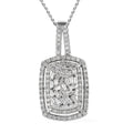 TLV Diamond Cocktail Pendant Necklace (20 Inches) in Platinum Over Sterling Silver 1.00 ctw - Sticky add to cart bar
