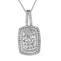 TLV Diamond Cocktail Pendant Necklace (20 Inches) in Platinum Over Sterling Silver 1.00 ctw