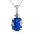 Kashmir Kyanite and Moissanite Pendant Necklace 20 Inches in Platinum Over Sterling Silver 6.75 ctw - Sticky add to cart bar