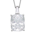 Crushed Ice Cut Moissanite Pendant Necklace 18 Inches in Rhodium Over Sterling Silver 6.40 ctw - Sticky add to cart bar
