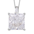 Crushed Ice Cut Moissanite Pendant Necklace 20 Inches in Rhodium Over Sterling Silver 11.15 ctw - Sticky add to cart bar