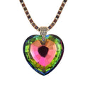 Magic Color Glass, Multi Color Austrian Crystal Heart of Ocean Pendant Necklace (20 Inches) in Goldtone - Sticky add to cart bar
