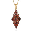 Mozambique Garnet Elongated Pendant Necklace 20 Inches in Vermeil Yellow Gold Over Sterling Silver 3.00 ctw - Sticky add to cart bar
