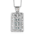 Madagascar Paraiba Apatite Elongated Pendant Necklace 20 Inches in Vermeil Yellow Gold and Platinum Over Sterling Silver 3.75 ctw - Sticky add to cart bar
