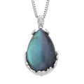 Malagasy Labradorite Pendant Necklace 20 Inches in Stainless Steel 55.00 ctw - Sticky add to cart bar