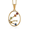Multi Gemstone Constellation Pendant Necklace 20 Inches in Vermeil Yellow Gold Over Sterling Silver 0.50 ctw - Sticky add to cart bar