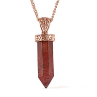 Tanzanian Natronite Point Pendant Necklace 20 Inches in Vermeil Rose Gold Over Sterling Silver 16.15 ctw