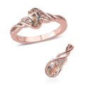 Premium Marropino Morganite and Natual White Zircon Ring (Size 5.0) and Pendant in Vermeil Rose Gold Over Sterling Silver 0.85 ctw - Sticky add to cart bar