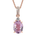 Premium Martha Rocha Kunzite and Moissanite Pendant Necklace 20 Inches in Vermeil Rose Gold Over Sterling Silver 2.65 ctw - Sticky add to cart bar