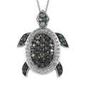 Narsipatnam Alexandrite and White Zircon Turtle Pendant Necklace 20 Inches in Platinum Over Sterling Silver 2.00 ctw - Sticky add to cart bar