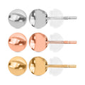 Set of 3 Stud Earrings, Ball Stud Earrings Set, 10K Yellow Gold Stud Earrings, 10K Rose Gold Stud Earrings,10K White Gold Stud Earrings, Set of Gold Studs - Sticky add to cart bar