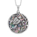 Abalone Shell Turtle Pendant Necklace (20 Inches) in Stainless Steel , Tarnish-Free, Waterproof, Sweat Proof Jewelry - Sticky add to cart bar