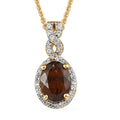 Morro Redondo Pink Tourmaline and Natural White Zircon Pendant Necklace 20 Inches in Vermeil Rose Gold Over Sterling Silver 1.40 ctw - Sticky add to cart bar