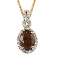 Morro Redondo Pink Tourmaline and Natural White Zircon Pendant Necklace 20 Inches in Vermeil Rose Gold Over Sterling Silver 1.40 ctw
