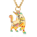 14K Yellow Gold Multi Enamel Unicorn Pendant with Necklace 16-18 Inches 1.30 Grams - Sticky add to cart bar