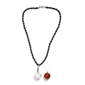 Red Jasper, Agate Pendant with Natural Thai Black Spinel Beaded Necklace 18 Inches in Stainless Steel 141.20 ctw - Sticky add to cart bar