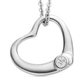 Moissanite Heart Pendant Necklace (20 Inches) in Platinum Over Sterling Silver 0.05 ctw - Sticky add to cart bar