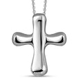 Platinum Over Sterling Silver Cross Pendant Necklace 20 Inches 4.25 Grams - Sticky add to cart bar