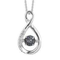 Peacock Tanzanite and White Zircon Pendant Necklace 20 Inches in Platinum Over Sterling Silver 0.50 ctw