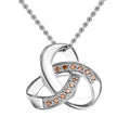 Orange Diamond Pendant Necklace 20 Inches in Platinum Over Sterling Silver 0.10 ctw - Sticky add to cart bar