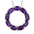 Amethys Pendant Necklace 20 Inches in Stainless Steel 4.20 ctw - Sticky add to cart bar
