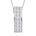 Moissanite Invisible Set Bar Pendant Necklace 18 Inches in Rhodium Over Sterling Silver 2.15 ctw - Sticky add to cart bar