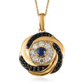 Kashmir Kyanite and Multi Gemstone Evil Eye Protector Pendant Necklace 20 Inches in Vermeil Yellow Gold Over Sterling Silver 1.15 ctw - Sticky add to cart bar