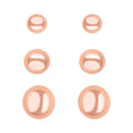 14K Rose Gold Over Sterling Silver Set of 3 Stud Ball Earrings 1.80 Grams (3mm, 4mm and 5mm) - Sticky add to cart bar