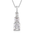 Simulated Diamond Pendant Necklace 18 Inches in Rhodium Over Sterling Silver 7.85 ctw - Sticky add to cart bar