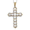 Australian Opal Cross Pendant Necklace 20 Inches in Vermeil Yellow Gold and Platinum Over Sterling Silver 3.10 ctw - Sticky add to cart bar