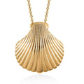 Vermeil Yellow Gold Over Sterling Silver Sea Shell Pendant Necklace 20 Inches 4.65 Grams - Sticky add to cart bar