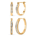 Set of 2 Diamond Earrings in 14K YG Over Sterling Silver 0.25 ctw - Sticky add to cart bar
