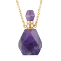 Amethyst Perfume Bottle Pendant Necklace 18-20 Inches in Goldtone 90.00 ctw - Sticky add to cart bar