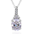 Concave Cut Moissanite Pendant Necklace 18 Inches in Platinum Over Sterling Silver 2.40 ctw - Sticky add to cart bar