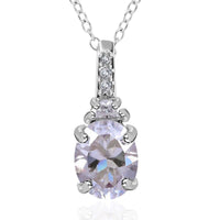 Concave Cut Moissanite Pendant Necklace 18 Inches in Platinum Over Sterling Silver 2.40 ctw