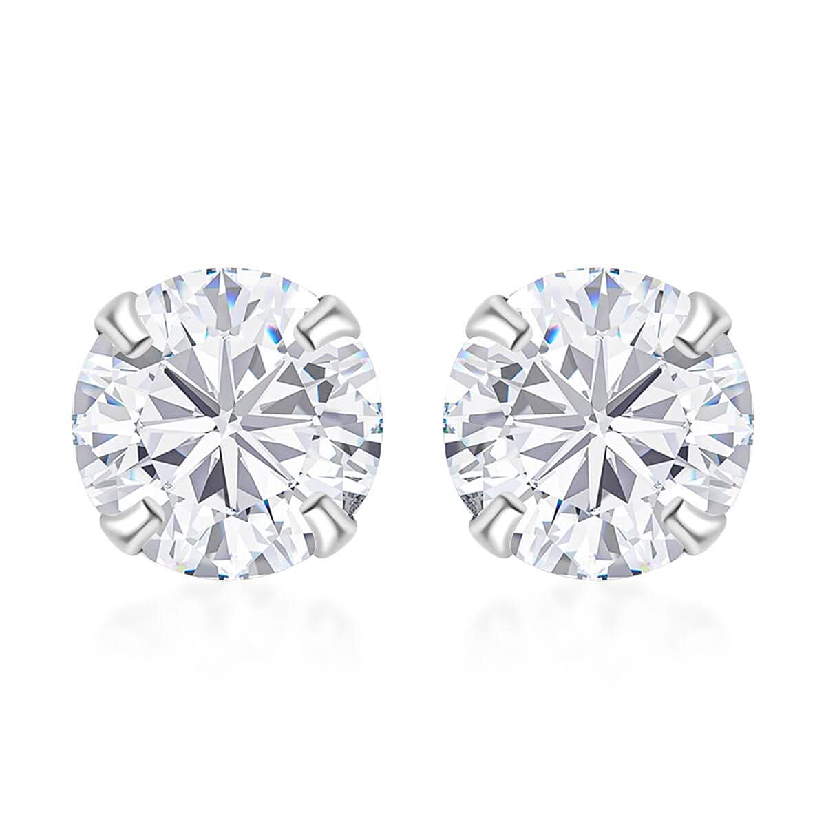 14K Yellow Gold Simulated White Diamond Set of 3 Stud Earrings 2.85 ctw