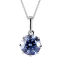 Blue and White Moissanite Pendant Neckalce 20 Inches in Platinum Over Sterling Silver 2.60 ctw - Sticky add to cart bar